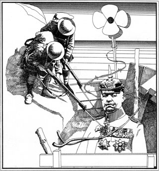 Pen & ink, published in <em>The Daily Telegraph</em>