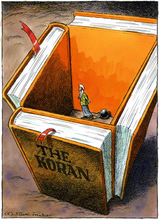 Pen & ink with watercolour, published in <em>The Daily Telegraph</em>