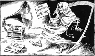 Pen & ink, published in <em>The Daily Telegraph</em>