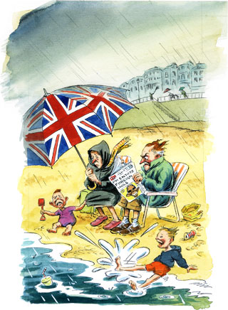 Pen & ink with watercolour, published in <em>The Week</em>