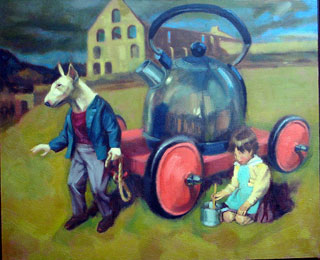 <em>Setting Out</em>, oil on canvas, 50x60cm