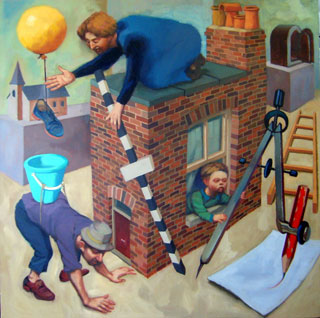 <em>Testing Assumptions</em>, oil on canvas, 80x94cm
